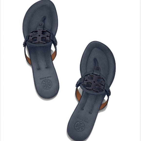 Tory Burch Shoes - Tory Burch Miller Metal Logo Sandals Size 5.5 GUC